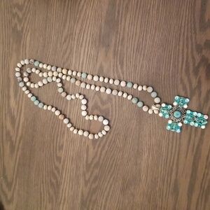 Cross (hinged) on glass 18" beads